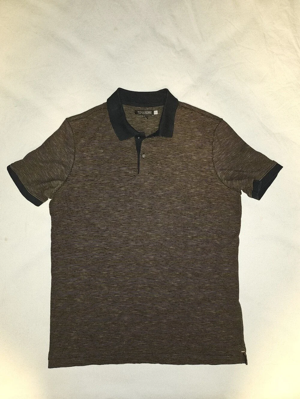 Banana Republic Polo Shirt Men's Medium Brown With Black Accents